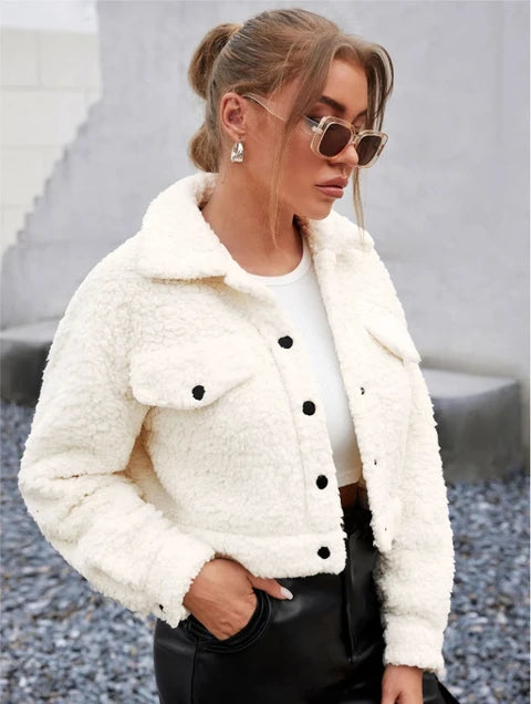 White Teddy Jacket for Women