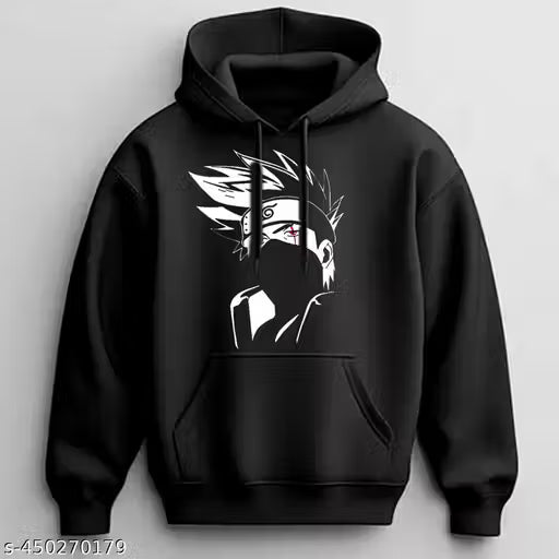 KAKASHI PRINTED BLACK HOODIES FOR MENS,WOMENS,BOYS,GIRLS